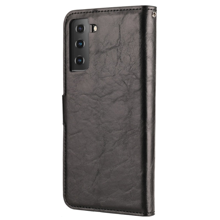 For Samsung Galaxy S21 5G Crazy Horse Texture Detachable Magnetic Back Cover Horizontal Flip Leather Case with Holder & Card Slots & Photo Frame & Wallet
