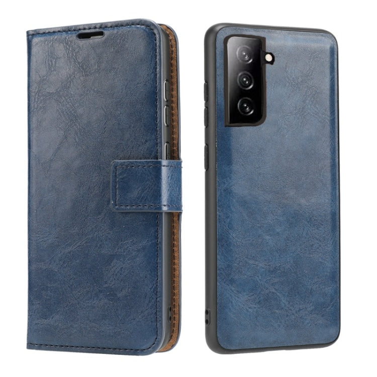 For Samsung Galaxy S21 5G Crazy Horse Texture Detachable Magnetic Back Cover Horizontal Flip Leather Case with Holder & Card Slots & Photo Frame & Wallet