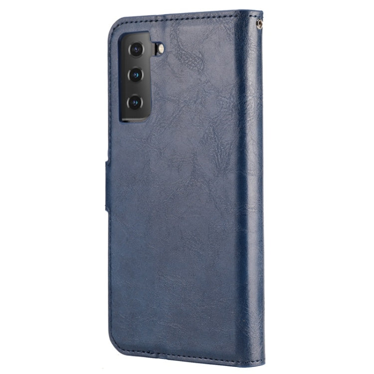 For Samsung Galaxy S21 5G Crazy Horse Texture Detachable Magnetic Back Cover Horizontal Flip Leather Case with Holder & Card Slots & Photo Frame & Wallet