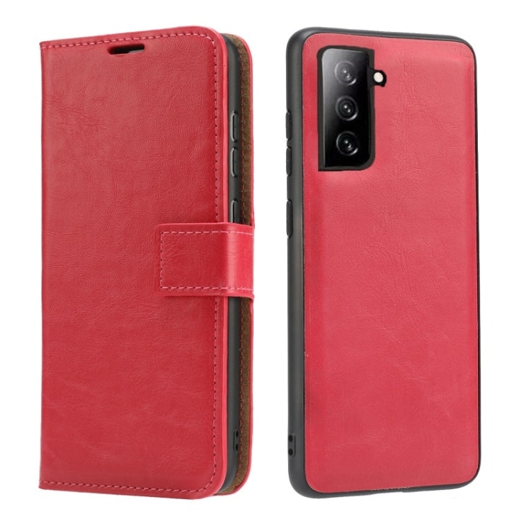 For Samsung Galaxy S21 5G Crazy Horse Texture Detachable Magnetic Back Cover Horizontal Flip Leather Case with Holder & Card Slots & Photo Frame & Wallet