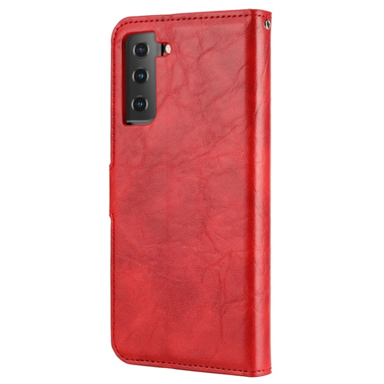 For Samsung Galaxy S21 5G Crazy Horse Texture Detachable Magnetic Back Cover Horizontal Flip Leather Case with Holder & Card Slots & Photo Frame & Wallet