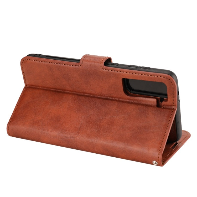 For Samsung Galaxy S21 5G Crazy Horse Texture Detachable Magnetic Back Cover Horizontal Flip Leather Case with Holder & Card Slots & Photo Frame & Wallet