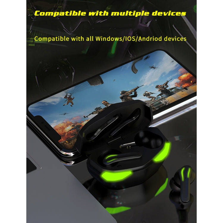 D17 E-sports Gaming Bluetooth Earphone with Breathing Light & Charging Box, Supports HD Calls