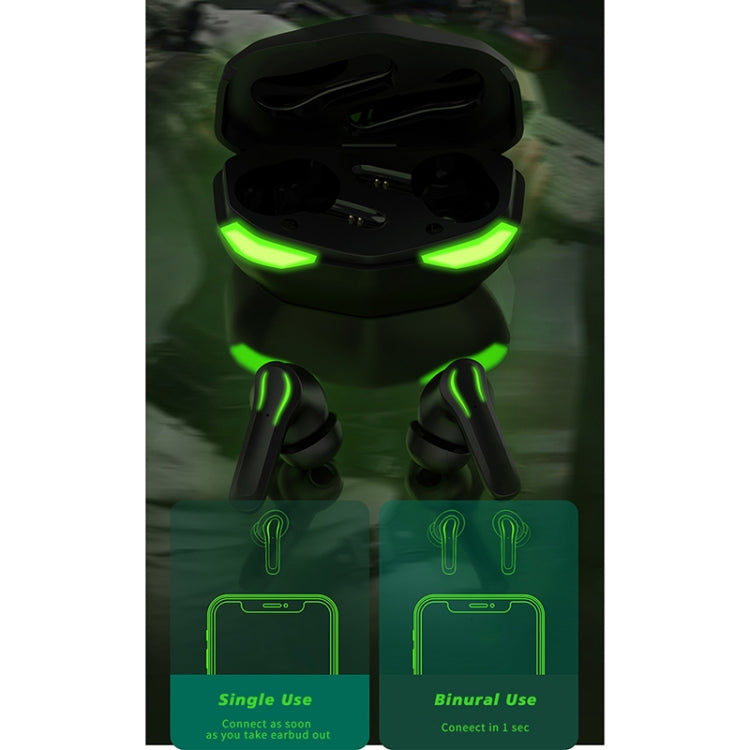 D17 E-sports Gaming Bluetooth Earphone with Breathing Light & Charging Box, Supports HD Calls