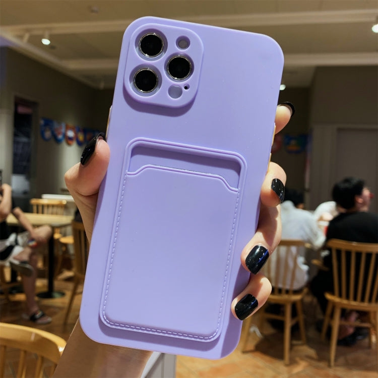 For iPhone 12 Pro Max Imitation Liquid Silicone Straight Edge Shockproof Full Coverage Case with Card Slot