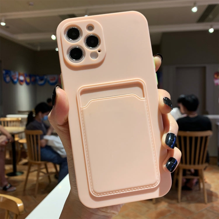 For iPhone 12 Pro Max Imitation Liquid Silicone Straight Edge Shockproof Full Coverage Case with Card Slot