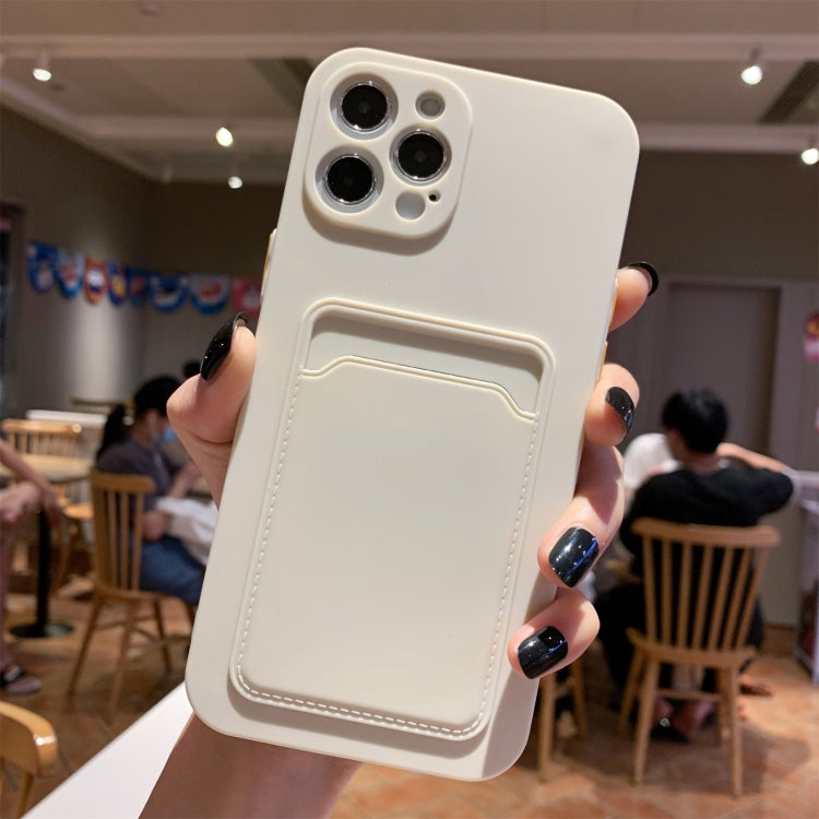 For iPhone 12 Pro Max Imitation Liquid Silicone Straight Edge Shockproof Full Coverage Case with Card Slot