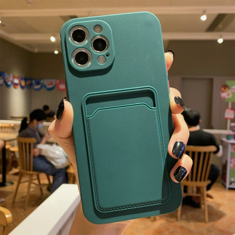 For iPhone 11 Pro Max Imitation Liquid Silicone Straight Edge Shockproof Full Coverage Case with Card Slot