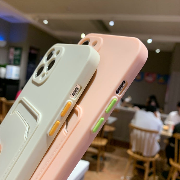 For iPhone 11 Pro Max Imitation Liquid Silicone Straight Edge Shockproof Full Coverage Case with Card Slot