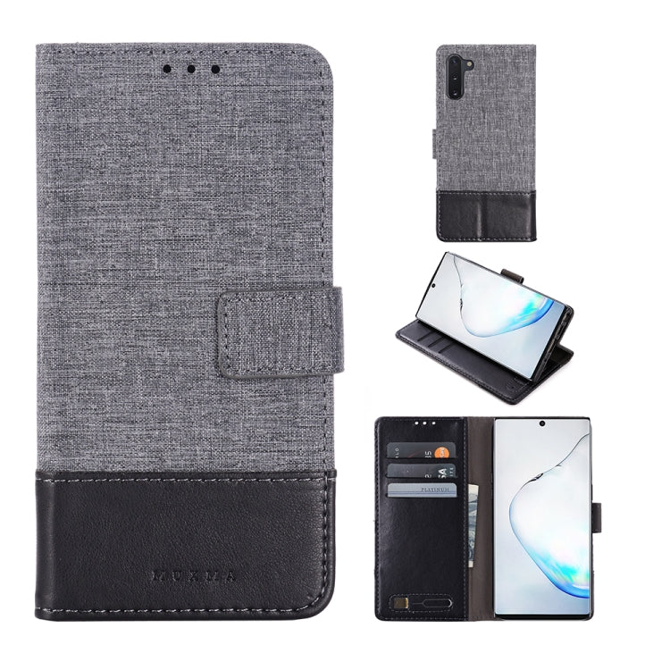 For Galaxy Note 10 MUXMA MX102 Horizontal Flip Canvas Leather Case with Stand & Card Slot & Wallet Function