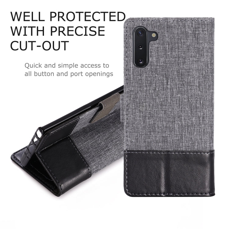 For Galaxy Note 10 MUXMA MX102 Horizontal Flip Canvas Leather Case with Stand & Card Slot & Wallet Function