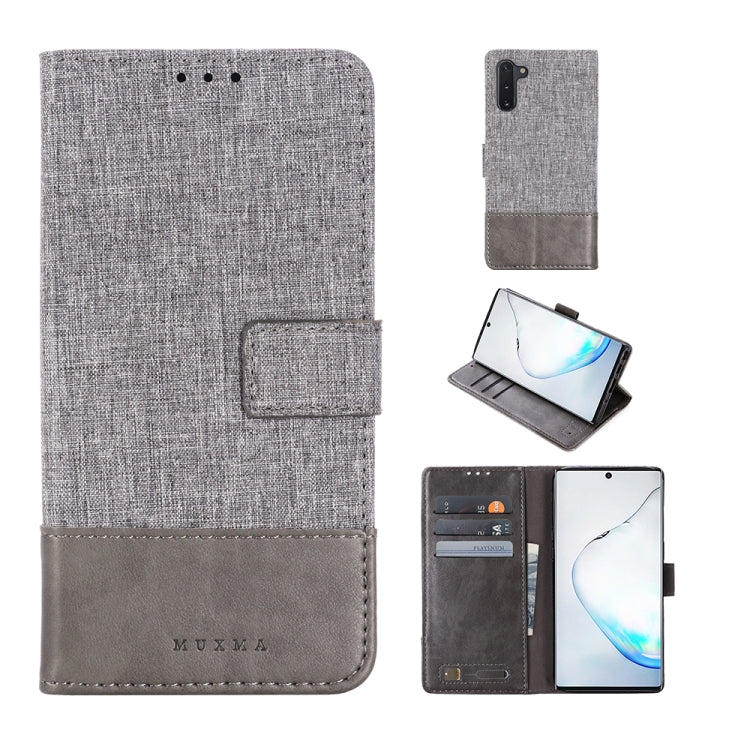 For Galaxy Note 10 MUXMA MX102 Horizontal Flip Canvas Leather Case with Stand & Card Slot & Wallet Function