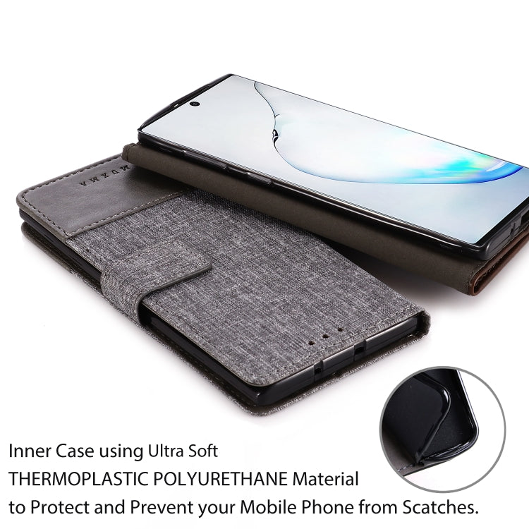 For Galaxy Note 10 MUXMA MX102 Horizontal Flip Canvas Leather Case with Stand & Card Slot & Wallet Function