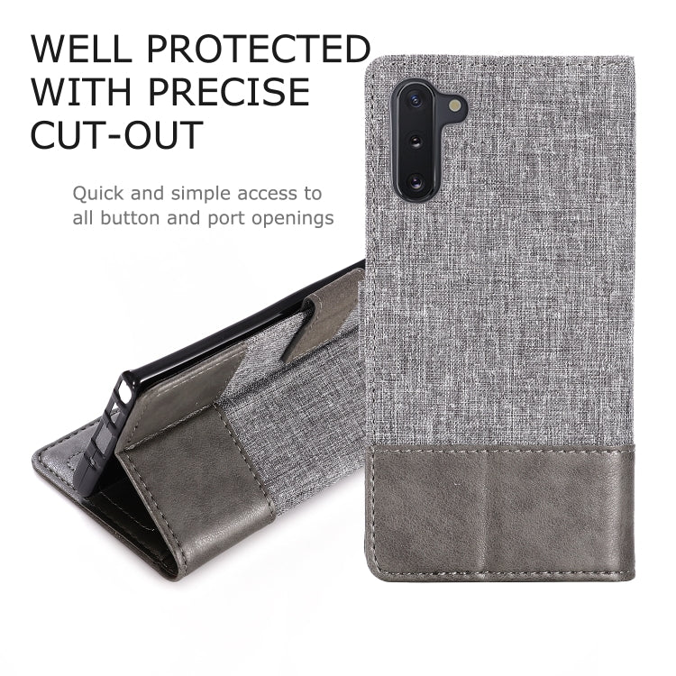 For Galaxy Note 10 MUXMA MX102 Horizontal Flip Canvas Leather Case with Stand & Card Slot & Wallet Function
