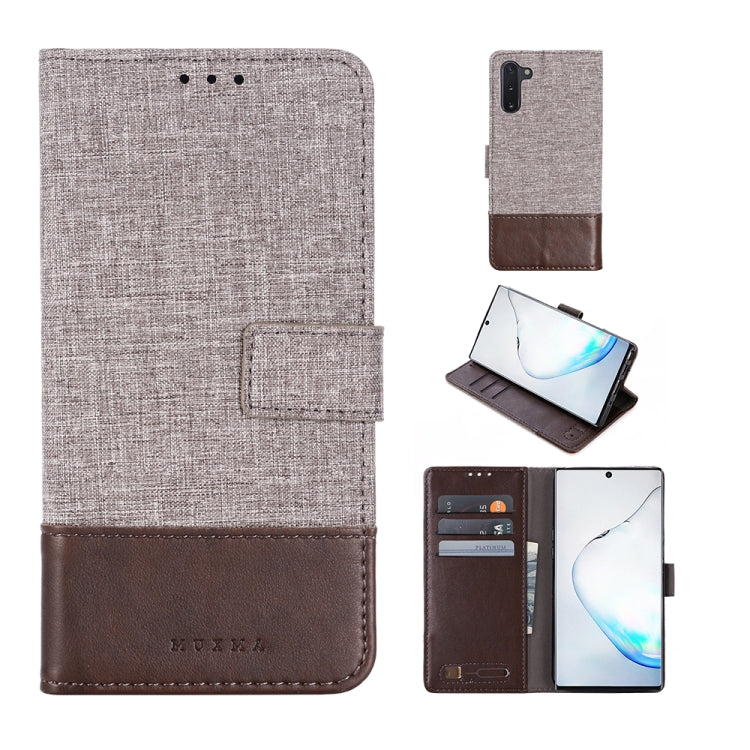 For Galaxy Note 10 MUXMA MX102 Horizontal Flip Canvas Leather Case with Stand & Card Slot & Wallet Function