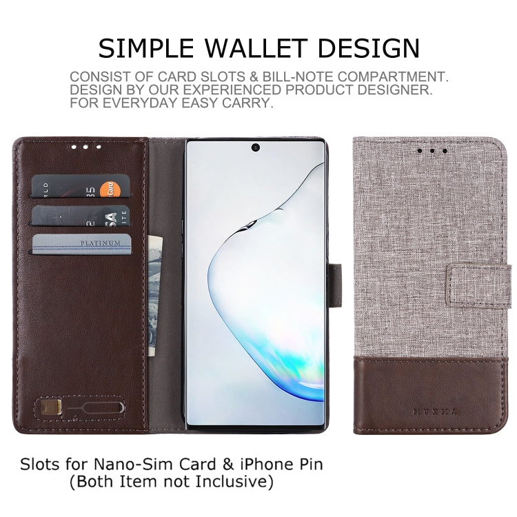 For Galaxy Note 10 MUXMA MX102 Horizontal Flip Canvas Leather Case with Stand & Card Slot & Wallet Function