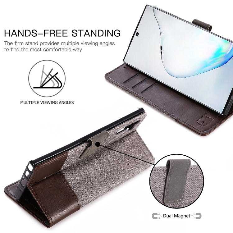 For Galaxy Note 10 MUXMA MX102 Horizontal Flip Canvas Leather Case with Stand & Card Slot & Wallet Function