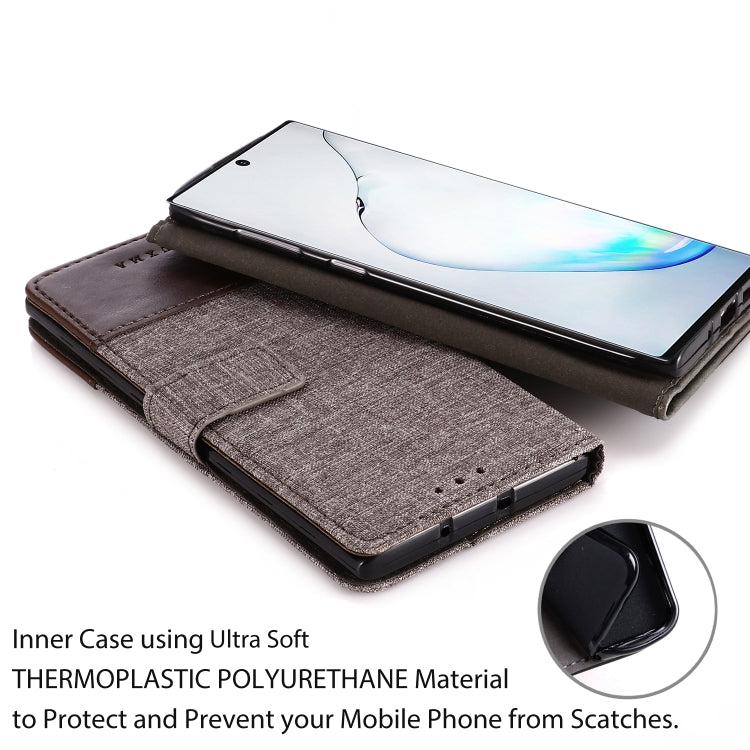For Galaxy Note 10 MUXMA MX102 Horizontal Flip Canvas Leather Case with Stand & Card Slot & Wallet Function