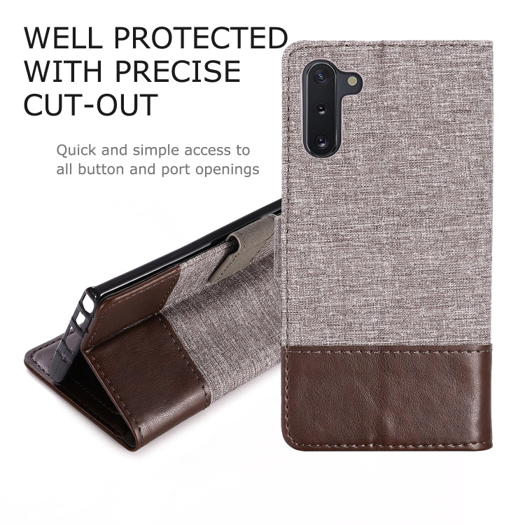 For Galaxy Note 10 MUXMA MX102 Horizontal Flip Canvas Leather Case with Stand & Card Slot & Wallet Function