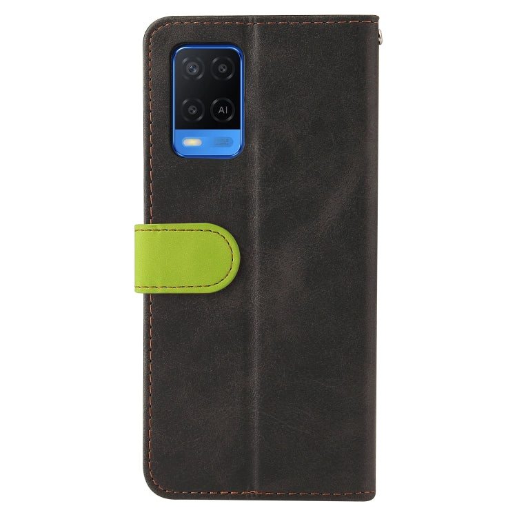 For OPPO A54 4G Business Stitching-Color Horizontal Flip PU Leather Case with Holder & Card Slots & Photo Frame & Lanyard