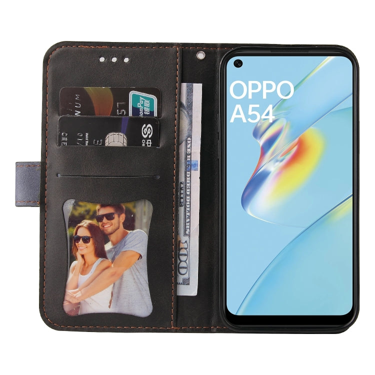 For OPPO A54 4G Business Stitching-Color Horizontal Flip PU Leather Case with Holder & Card Slots & Photo Frame & Lanyard