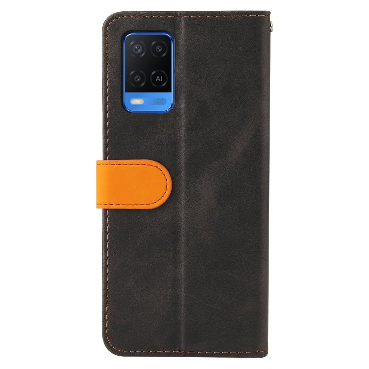 For OPPO A54 4G Business Stitching-Color Horizontal Flip PU Leather Case with Holder & Card Slots & Photo Frame & Lanyard