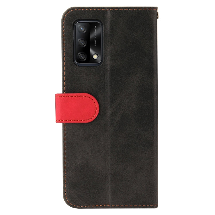 For OPPO A74 4G / F19 4G Business Stitching-Color Horizontal Flip PU Leather Case with Holder & Card Slots & Photo Frame & Lanyard