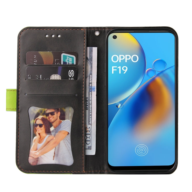 For OPPO A74 4G / F19 4G Business Stitching-Color Horizontal Flip PU Leather Case with Holder & Card Slots & Photo Frame & Lanyard