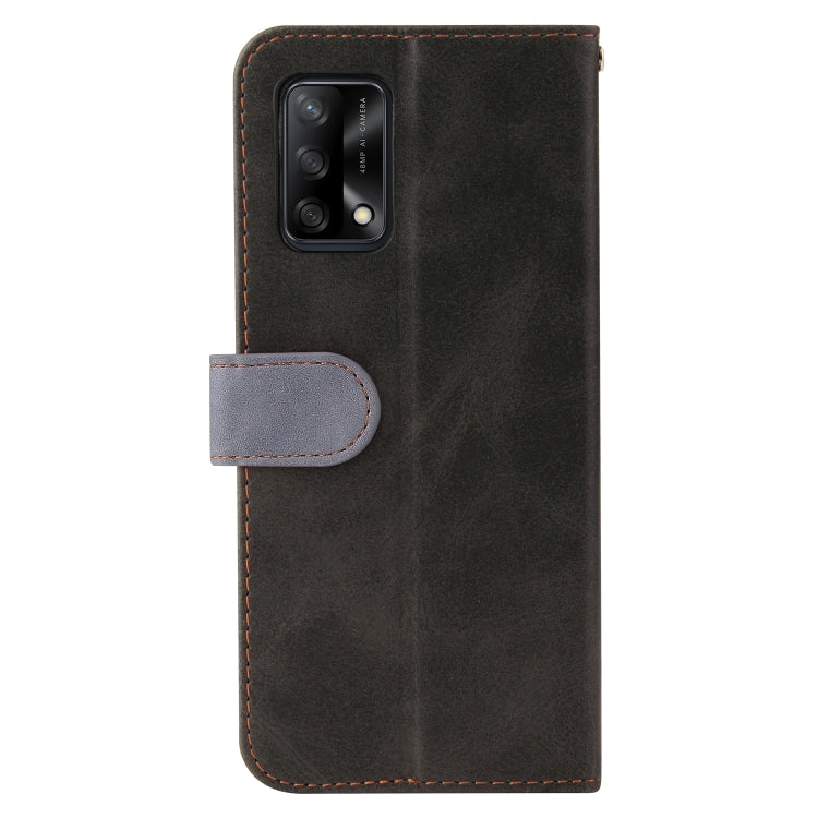 For OPPO A74 4G / F19 4G Business Stitching-Color Horizontal Flip PU Leather Case with Holder & Card Slots & Photo Frame & Lanyard