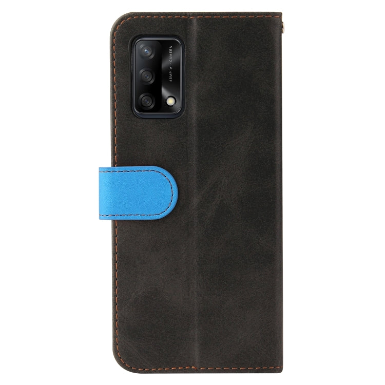 For OPPO A74 4G / F19 4G Business Stitching-Color Horizontal Flip PU Leather Case with Holder & Card Slots & Photo Frame & Lanyard