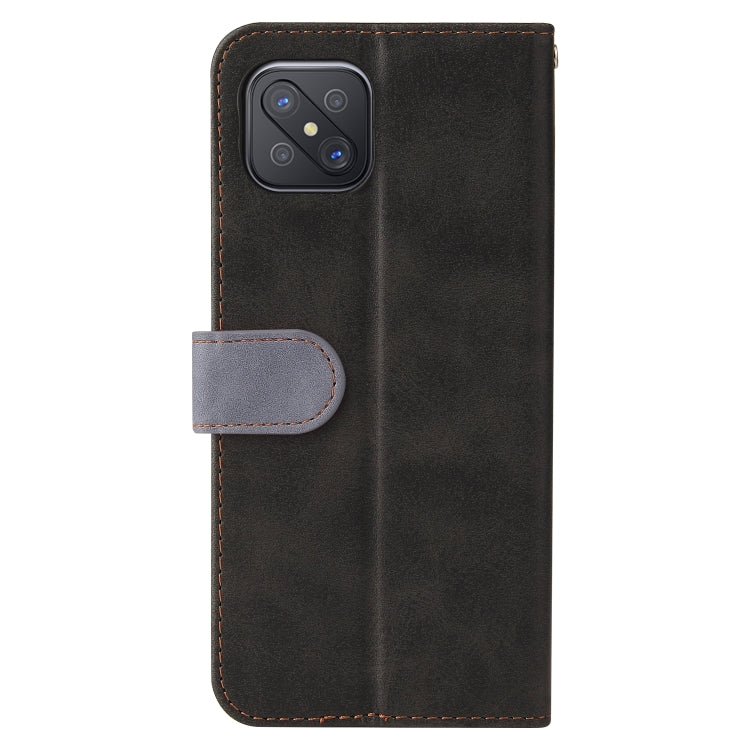 For OPPO A92S/A72 5G/A73 5G/A52 5G/Reno4 Z Business Stitching-Color Horizontal Flip PU Leather Case with Holder & Card Slots & Photo Frame & Lanyard