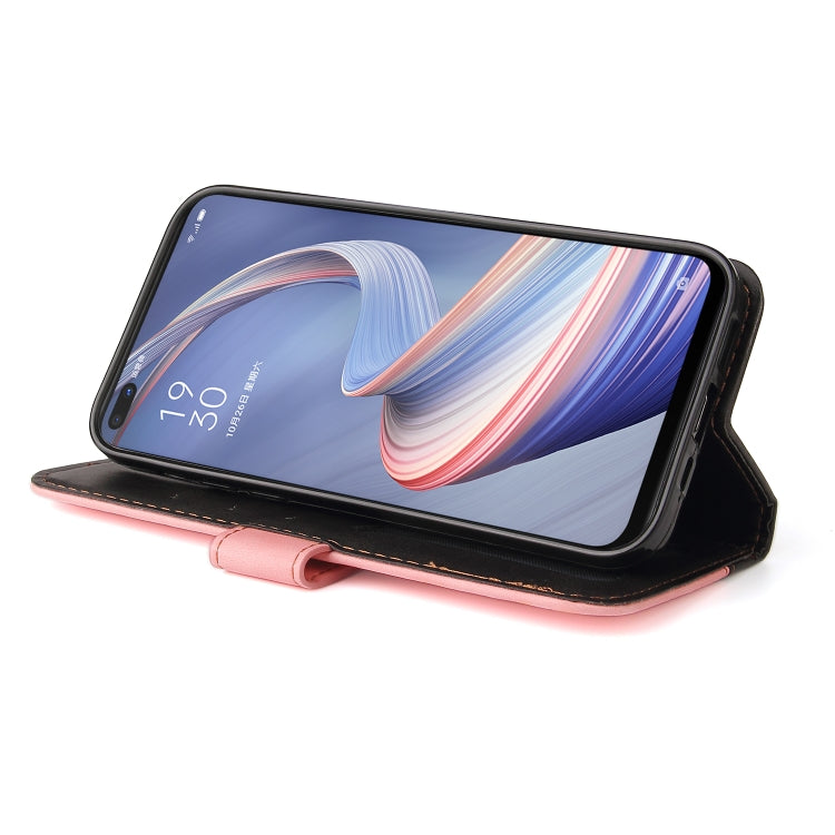 For OPPO A92S/A72 5G/A73 5G/A52 5G/Reno4 Z Business Stitching-Color Horizontal Flip PU Leather Case with Holder & Card Slots & Photo Frame & Lanyard