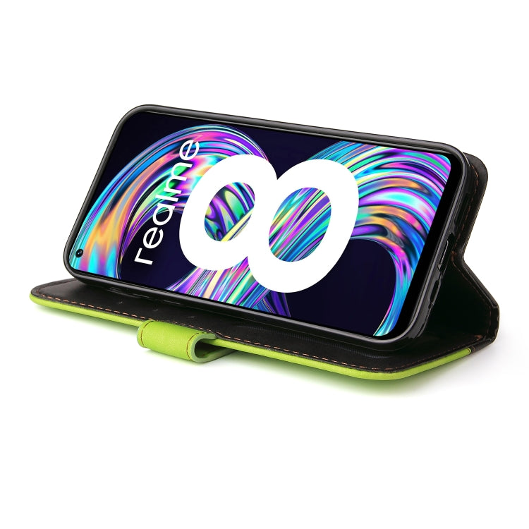 For OPPO Realme 8 / 8 Pro Business Stitching-Color Horizontal Flip PU Leather Case with Holder & Card Slots & Photo Frame & Lanyard