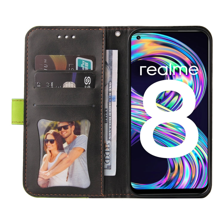 For OPPO Realme 8 / 8 Pro Business Stitching-Color Horizontal Flip PU Leather Case with Holder & Card Slots & Photo Frame & Lanyard