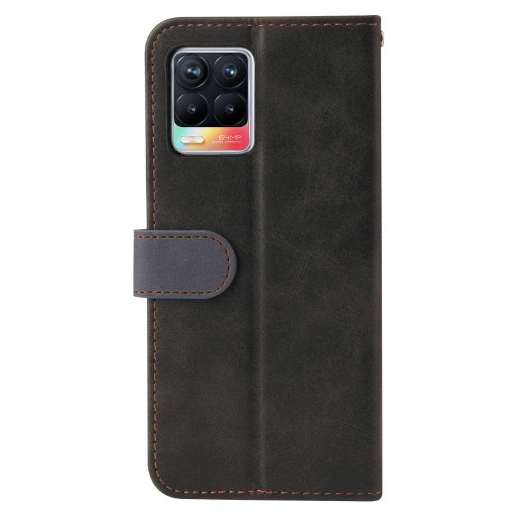 For OPPO Realme 8 / 8 Pro Business Stitching-Color Horizontal Flip PU Leather Case with Holder & Card Slots & Photo Frame & Lanyard