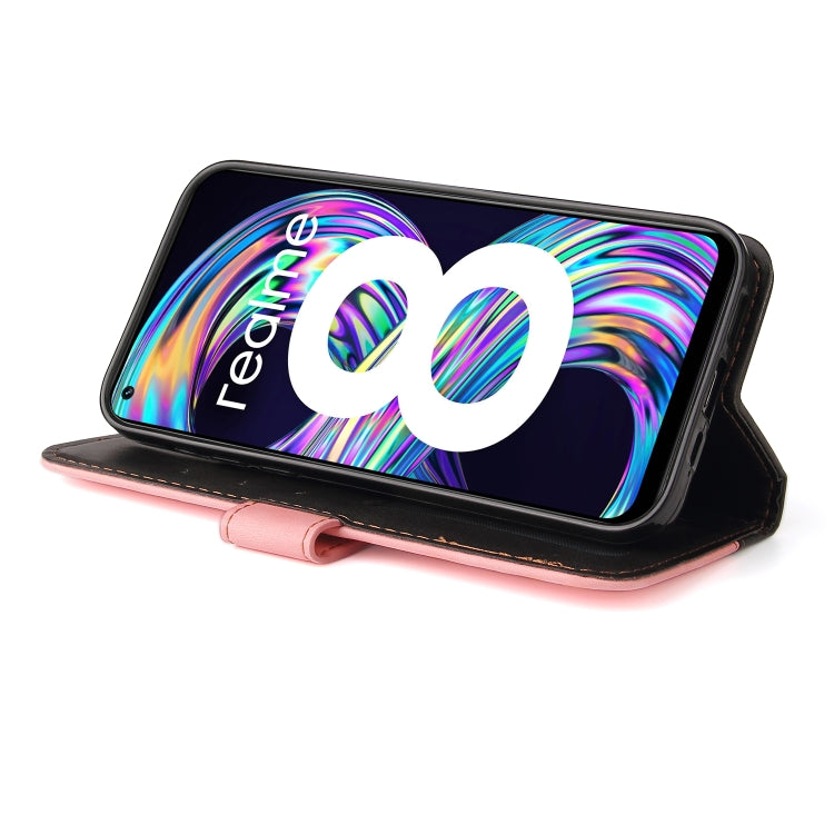 For OPPO Realme 8 / 8 Pro Business Stitching-Color Horizontal Flip PU Leather Case with Holder & Card Slots & Photo Frame & Lanyard