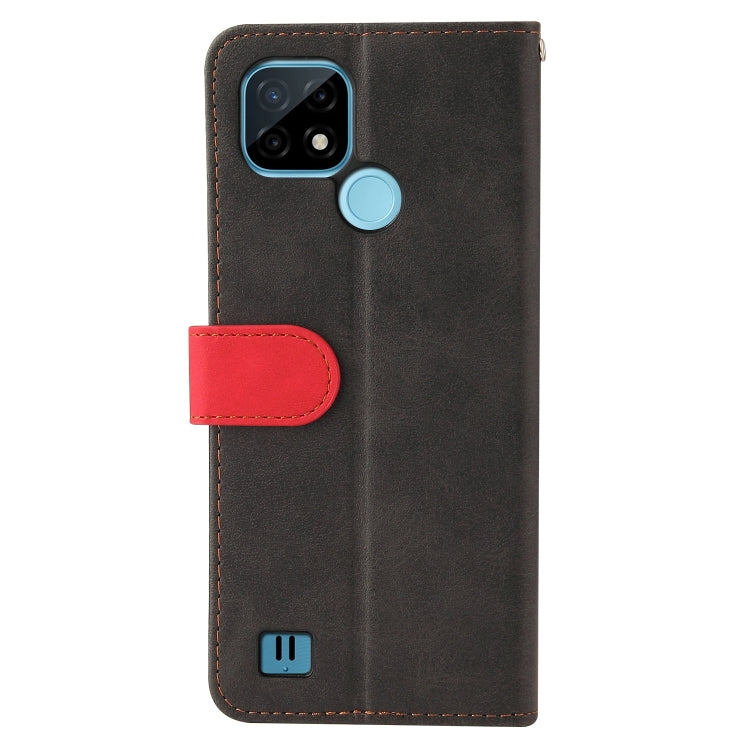 For OPPO Realme C21 / C20 Business Stitching-Color Horizontal Flip PU Leather Case with Holder & Card Slots & Photo Frame & Lanyard