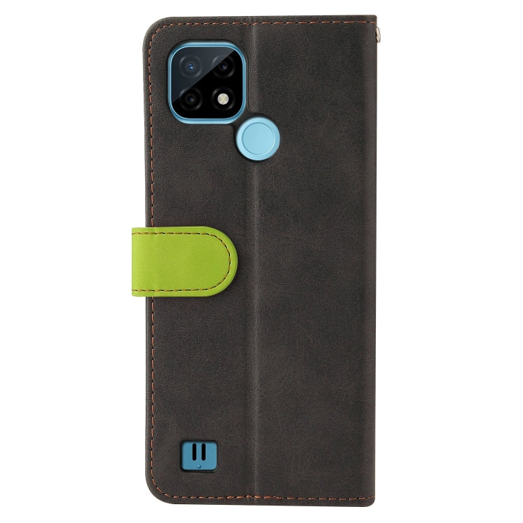 For OPPO Realme C21 / C20 Business Stitching-Color Horizontal Flip PU Leather Case with Holder & Card Slots & Photo Frame & Lanyard