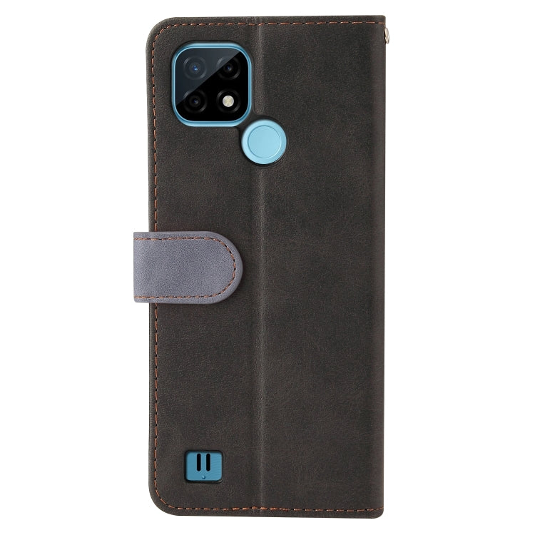 For OPPO Realme C21 / C20 Business Stitching-Color Horizontal Flip PU Leather Case with Holder & Card Slots & Photo Frame & Lanyard