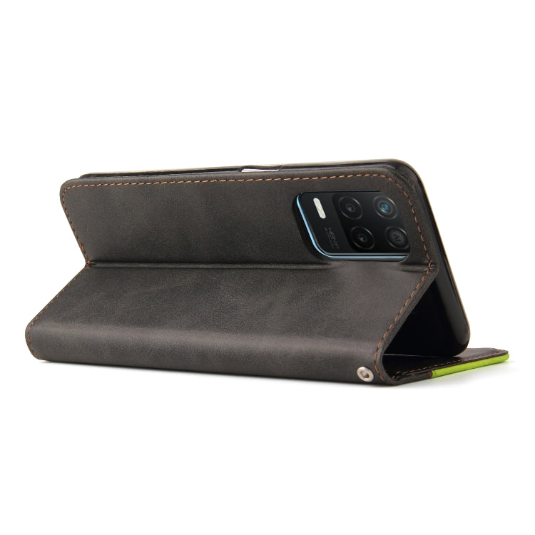 For OPPO Realme 8 5G/V13 5G/Q3 5G/Q3i 5G Business Stitching-Color Horizontal Flip PU Leather Case with Holder & Card Slots & Photo Frame & Lanyard