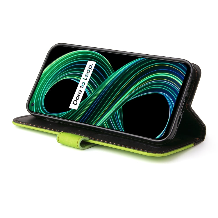 For OPPO Realme 8 5G/V13 5G/Q3 5G/Q3i 5G Business Stitching-Color Horizontal Flip PU Leather Case with Holder & Card Slots & Photo Frame & Lanyard