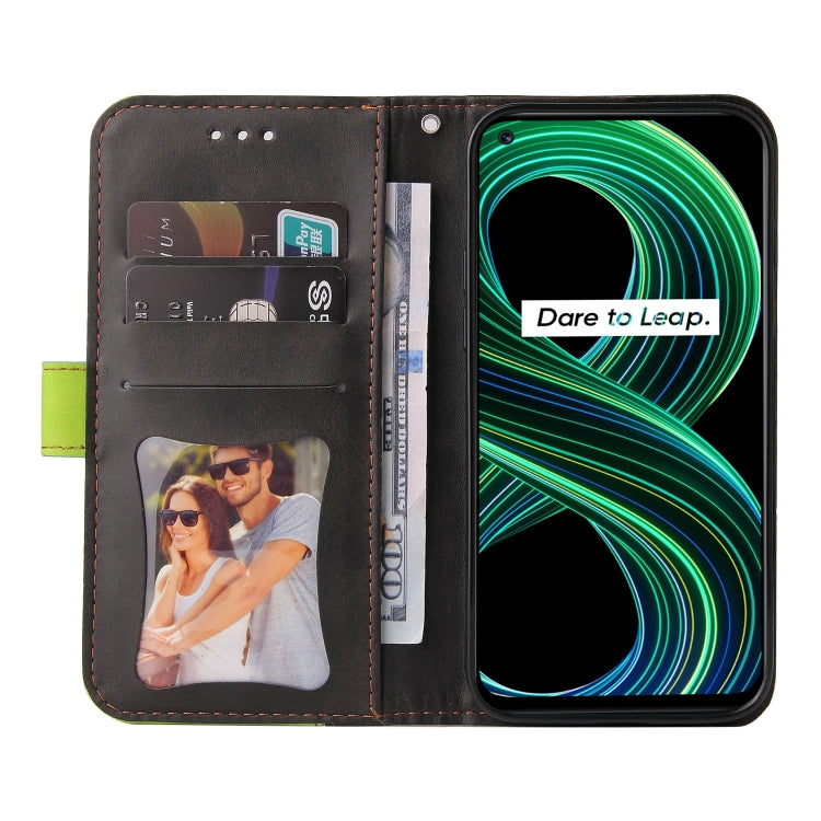 For OPPO Realme 8 5G/V13 5G/Q3 5G/Q3i 5G Business Stitching-Color Horizontal Flip PU Leather Case with Holder & Card Slots & Photo Frame & Lanyard