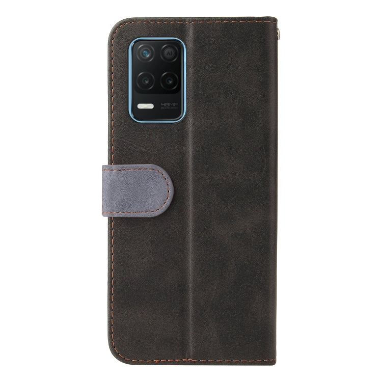 For OPPO Realme 8 5G/V13 5G/Q3 5G/Q3i 5G Business Stitching-Color Horizontal Flip PU Leather Case with Holder & Card Slots & Photo Frame & Lanyard