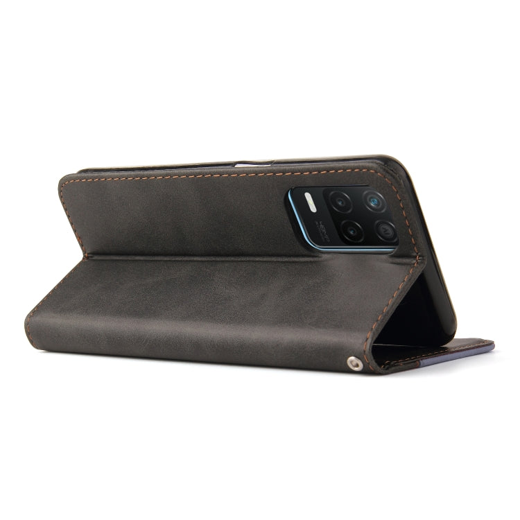 For OPPO Realme 8 5G/V13 5G/Q3 5G/Q3i 5G Business Stitching-Color Horizontal Flip PU Leather Case with Holder & Card Slots & Photo Frame & Lanyard