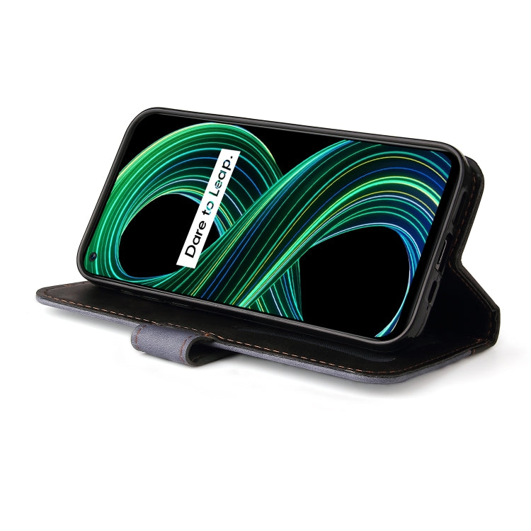 For OPPO Realme 8 5G/V13 5G/Q3 5G/Q3i 5G Business Stitching-Color Horizontal Flip PU Leather Case with Holder & Card Slots & Photo Frame & Lanyard