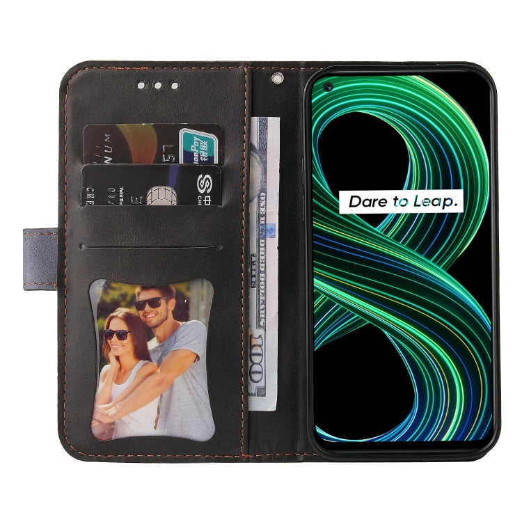 For OPPO Realme 8 5G/V13 5G/Q3 5G/Q3i 5G Business Stitching-Color Horizontal Flip PU Leather Case with Holder & Card Slots & Photo Frame & Lanyard