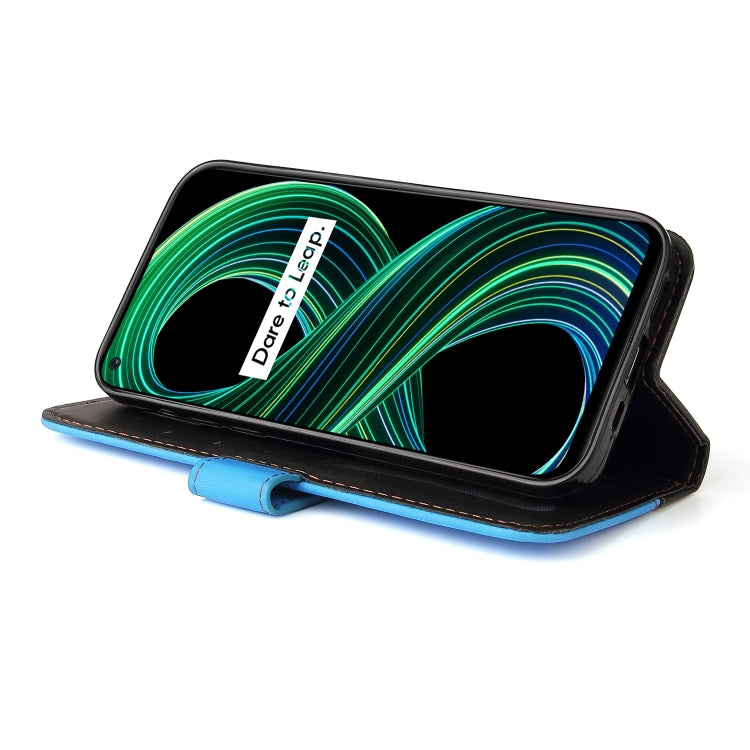 For OPPO Realme 8 5G/V13 5G/Q3 5G/Q3i 5G Business Stitching-Color Horizontal Flip PU Leather Case with Holder & Card Slots & Photo Frame & Lanyard