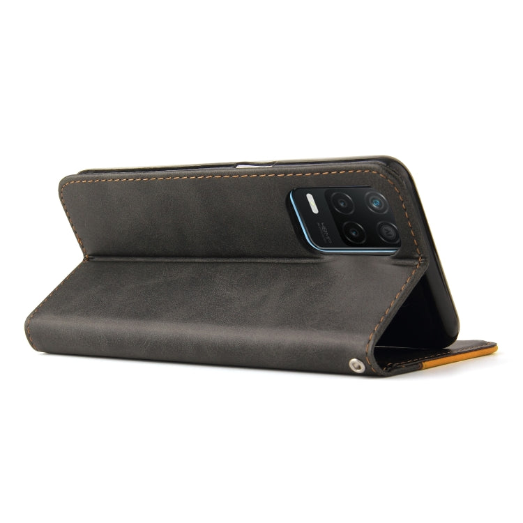 For OPPO Realme 8 5G/V13 5G/Q3 5G/Q3i 5G Business Stitching-Color Horizontal Flip PU Leather Case with Holder & Card Slots & Photo Frame & Lanyard