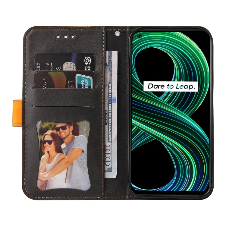 For OPPO Realme 8 5G/V13 5G/Q3 5G/Q3i 5G Business Stitching-Color Horizontal Flip PU Leather Case with Holder & Card Slots & Photo Frame & Lanyard