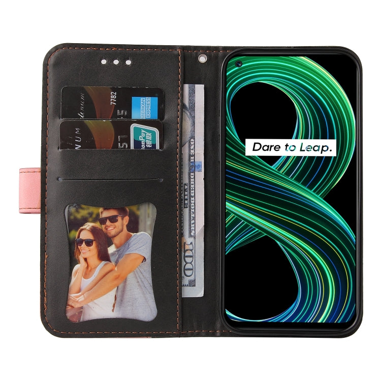 For OPPO Realme 8 5G/V13 5G/Q3 5G/Q3i 5G Business Stitching-Color Horizontal Flip PU Leather Case with Holder & Card Slots & Photo Frame & Lanyard